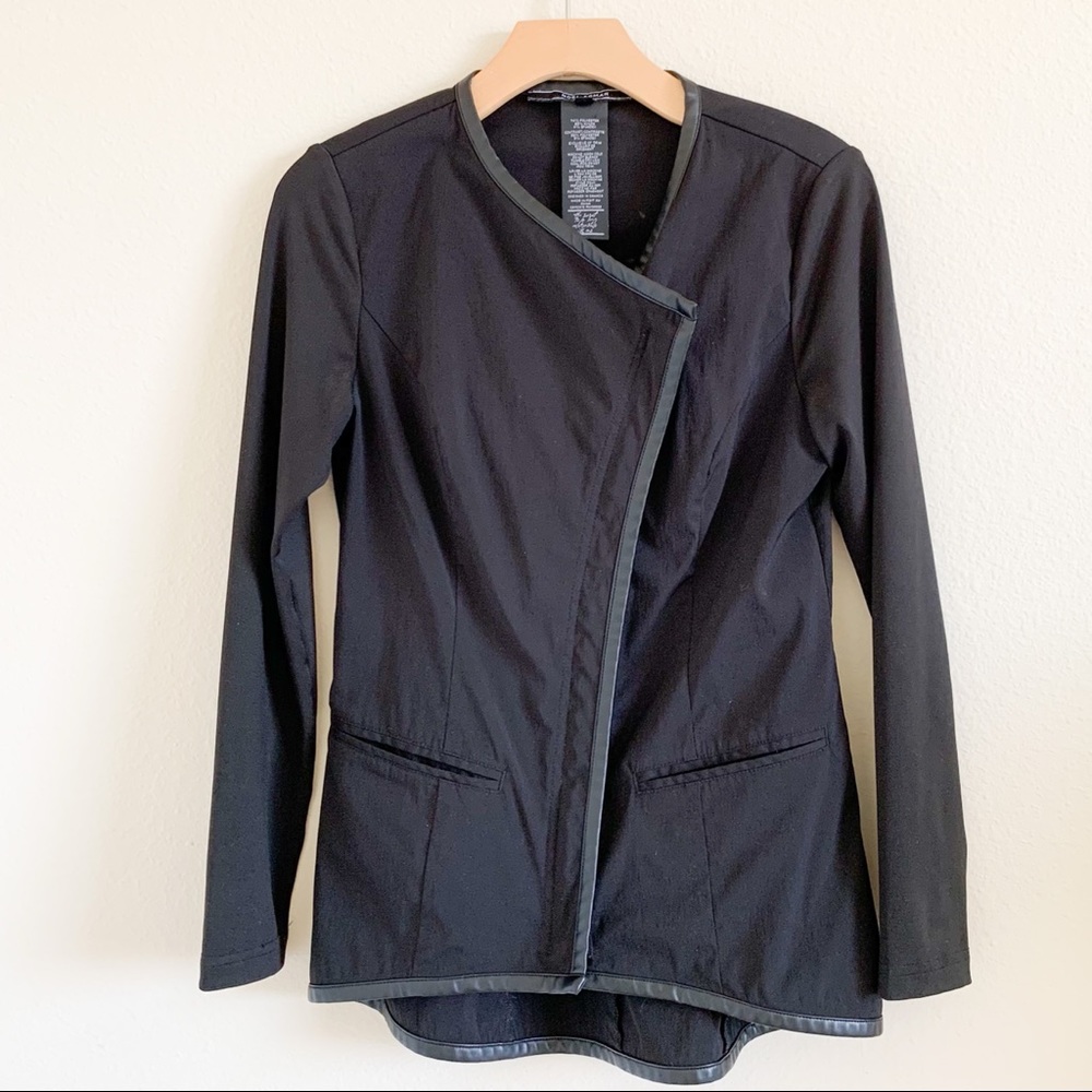 NOEL ASMAR Black Asymmetrical Zip Up Jacket